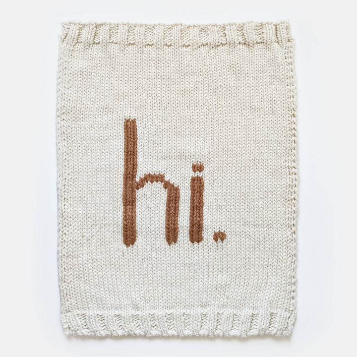 Hi. Hand Knit Baby Blanket Pecan - Something Splendid Co.