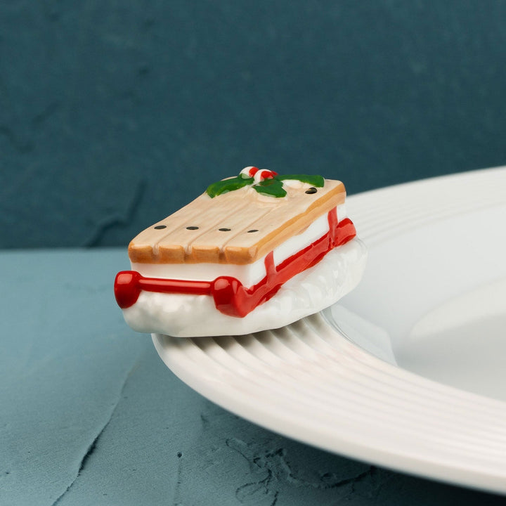 Ho Ho Whoa by Nora Fleming — hand-painted ceramic runaway red sled