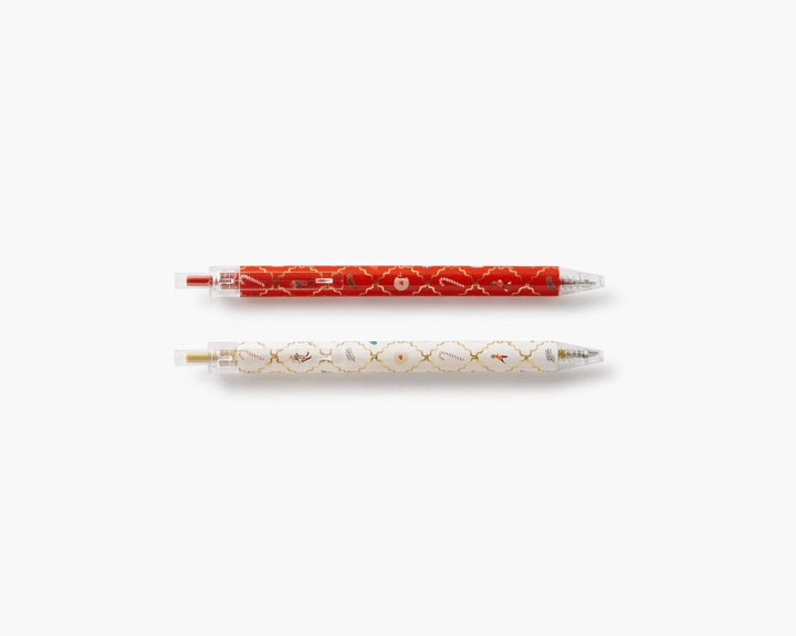 Holiday Argyle Gel Pen Set of 2 - Something Splendid Co.