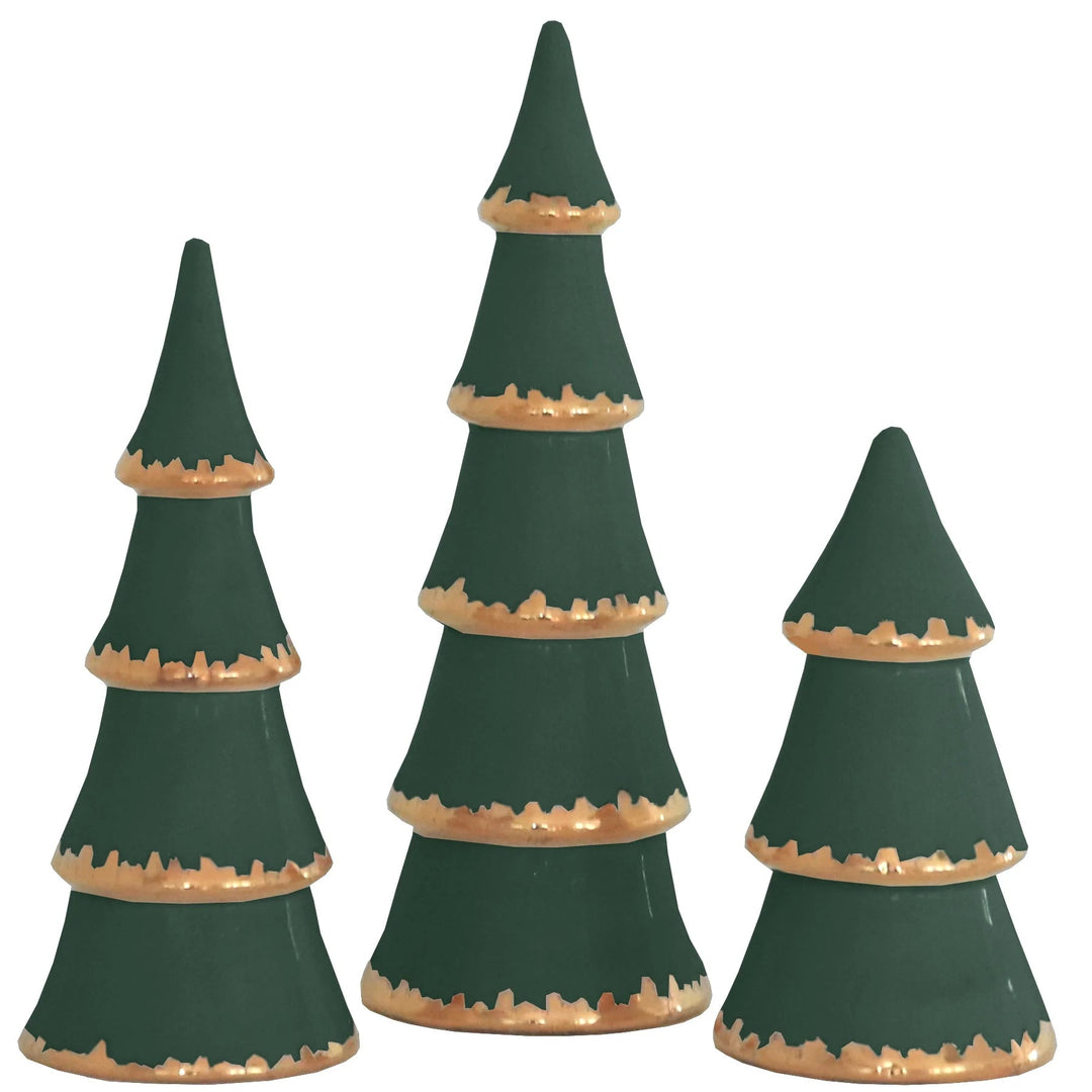 Holiday Green Christmas Trees with Gold Accent - Something Splendid Co.