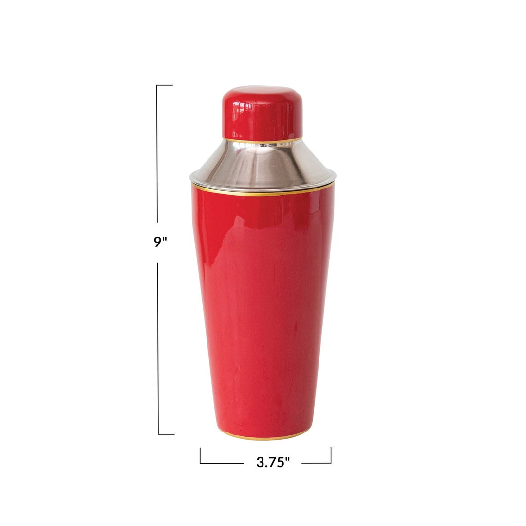 Holiday Red Enameled Stainless Steel Cocktail Shaker - Something Splendid Co.