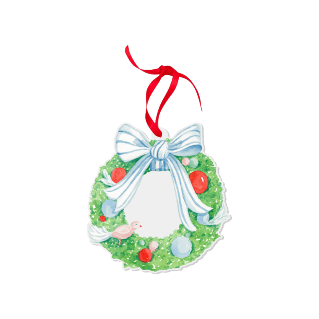 Holiday Wreath Watercolor Ornament: Standard - Something Splendid Co.
