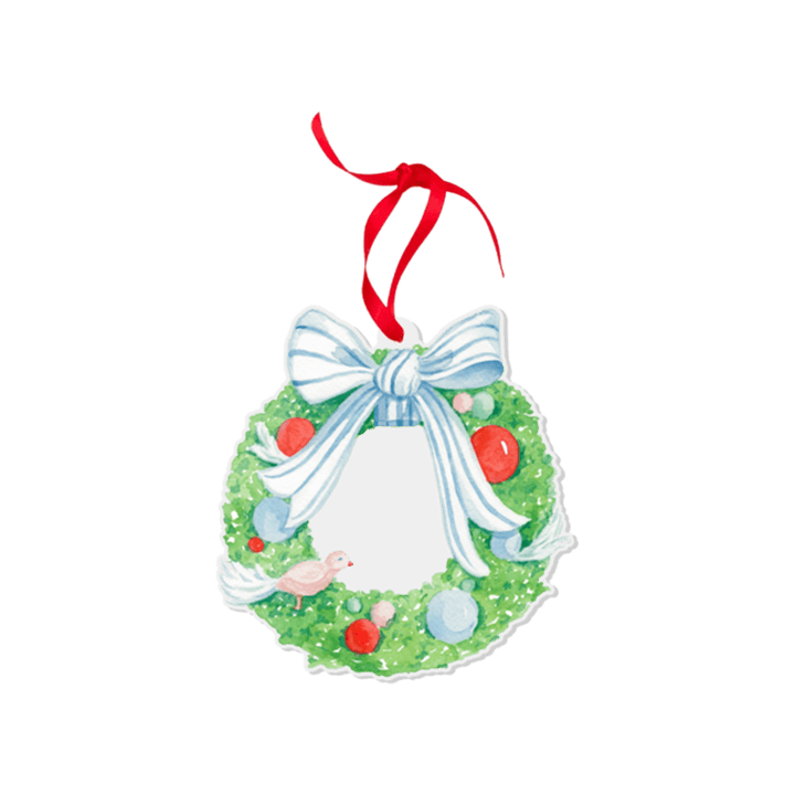 Holiday Wreath Watercolor Ornament: Standard - Something Splendid Co.