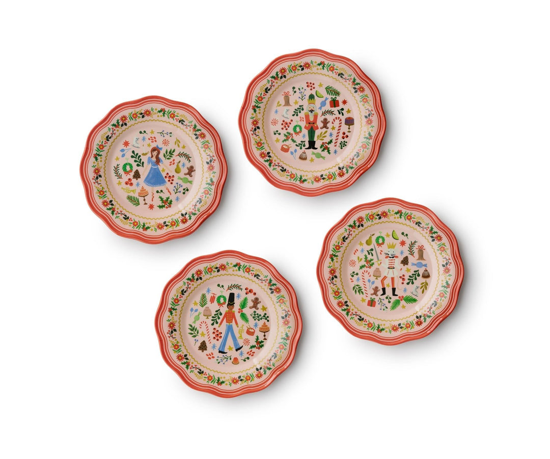 Holly Jolly Nutcracker Melamine Assorted Dessert Plates - Something Splendid Co.