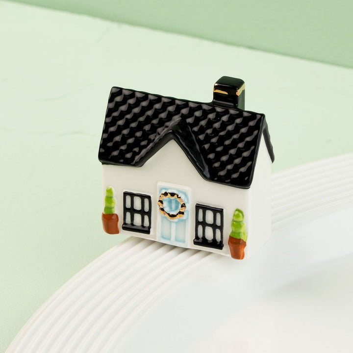 Home, Sweet Home Mini by Nora Fleming — hand-painted ceramic little house with a green door (alternate view)