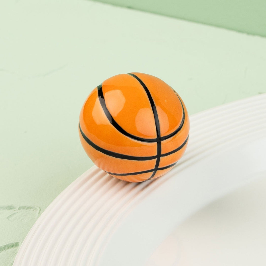 Hoop There It Is Mini by Nora Fleming — hand-painted ceramic basketball (alternate view)
