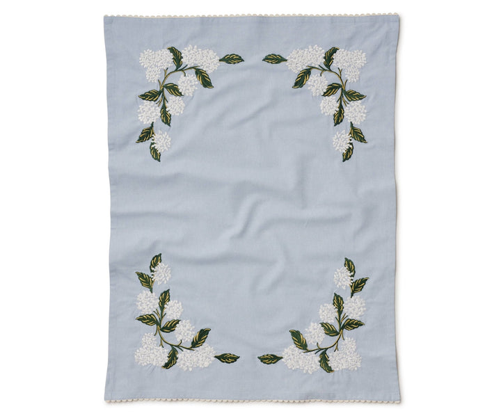 Hydrangea Embroidered Tea Towel - Something Splendid Co.
