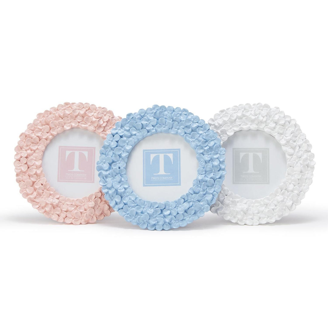 Hydrangea Round 4x4 Photo Frame - 3 Colors - Something Splendid Co.