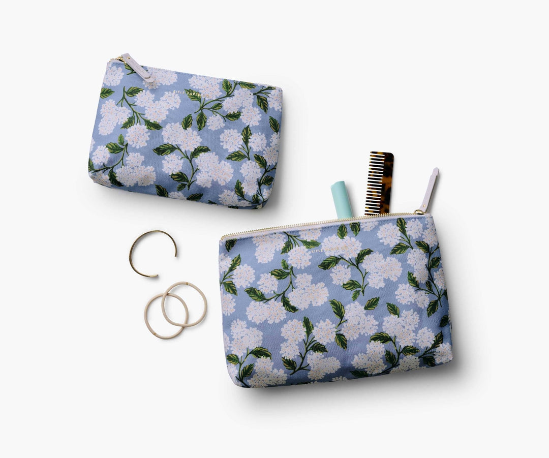 Hydrangea Zippered Pouch Set - Something Splendid Co.