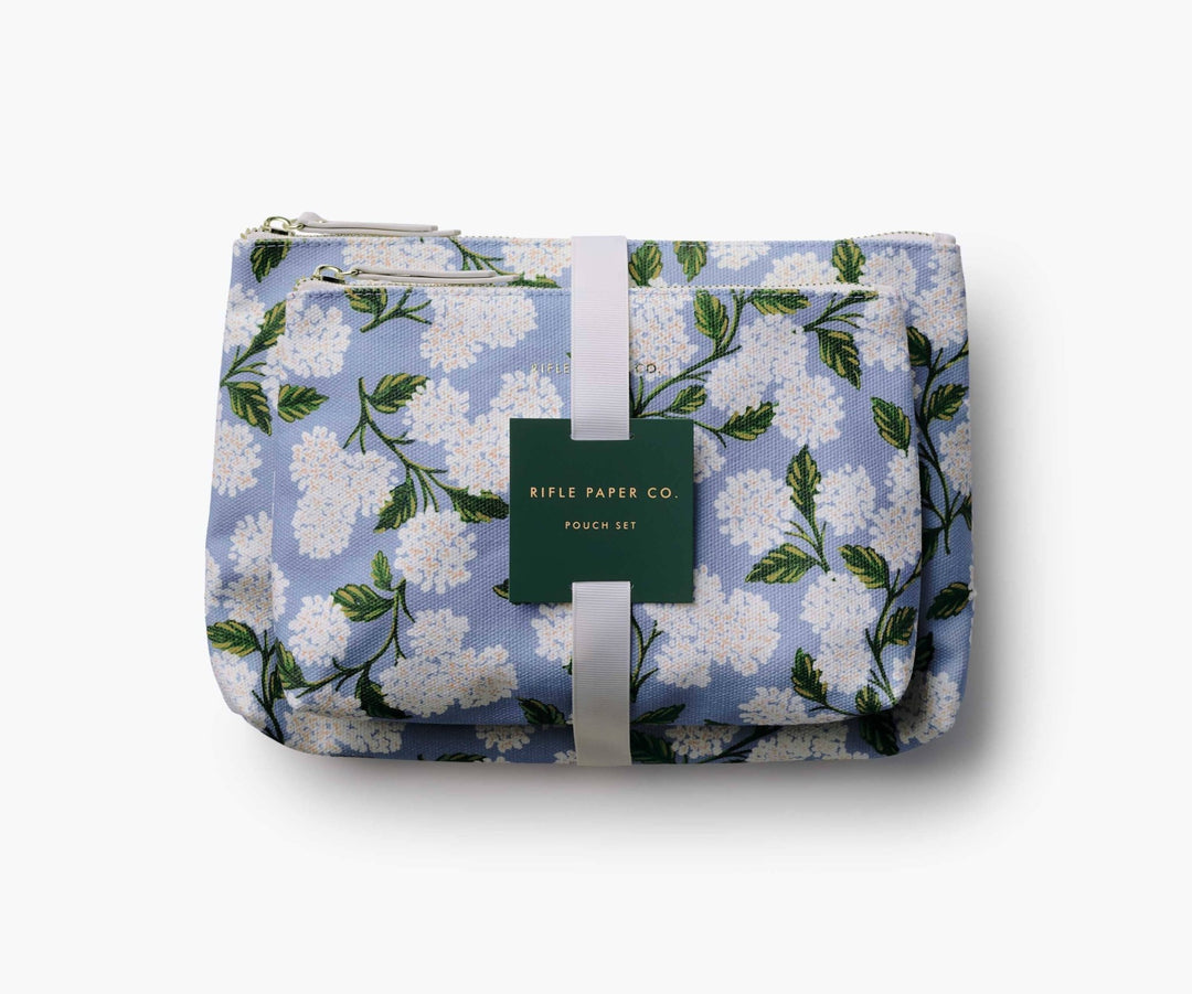 Hydrangea Zippered Pouch Set - Something Splendid Co.