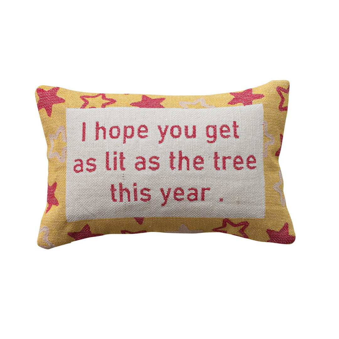 "I Hope You Get as Lit as the Tree This Year" Pillow - Something Splendid Co.