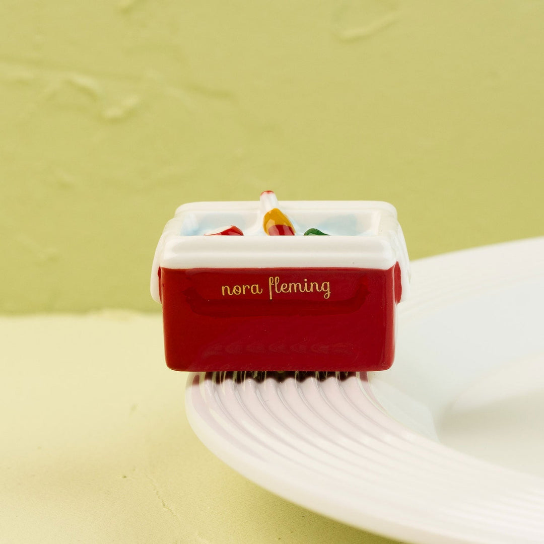 Ice Cold (Cooler) Mini by Nora Fleming — hand-painted ceramic classic red-and-white cooler