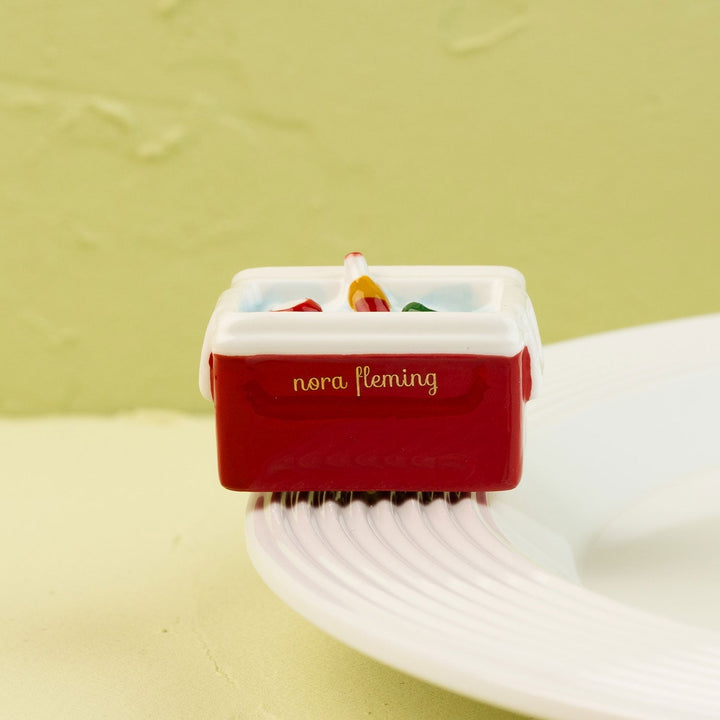 Ice Cold (Cooler) Mini by Nora Fleming — hand-painted ceramic classic red-and-white cooler
