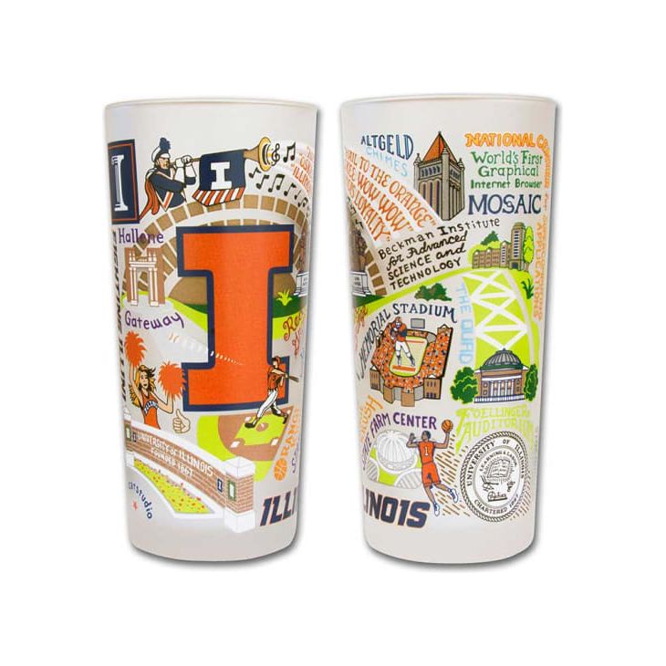 Illinois, University of Collegiate Drinking Glass - Something Splendid Co.