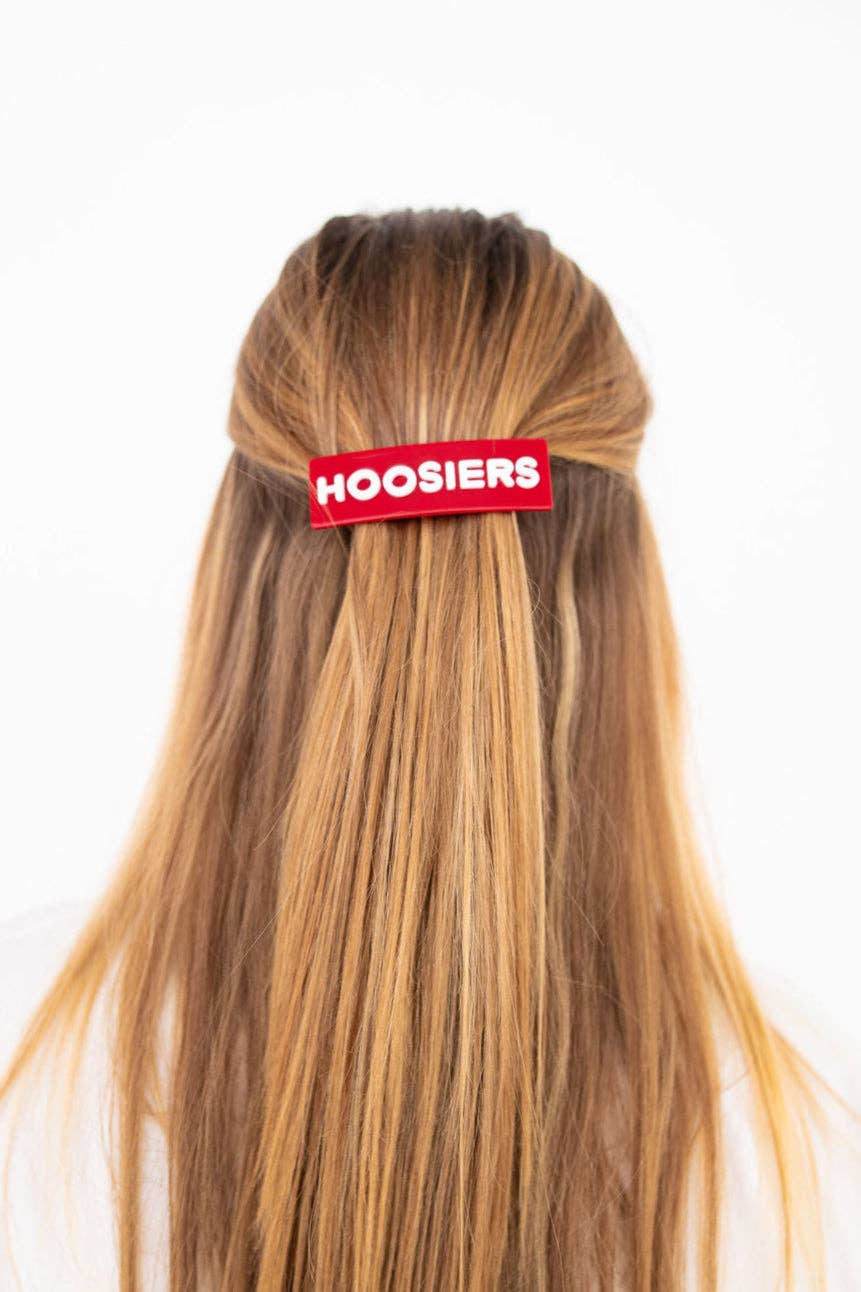 Indiana Crimson HOOSIERS Rectangle Barrette Clip - Something Splendid Co.