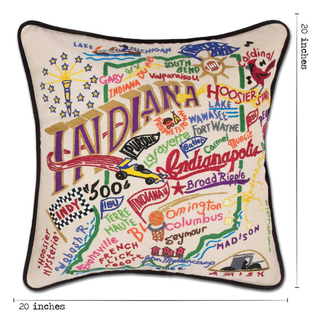 Indiana Hand - Embroidered Pillow - Something Splendid Co.