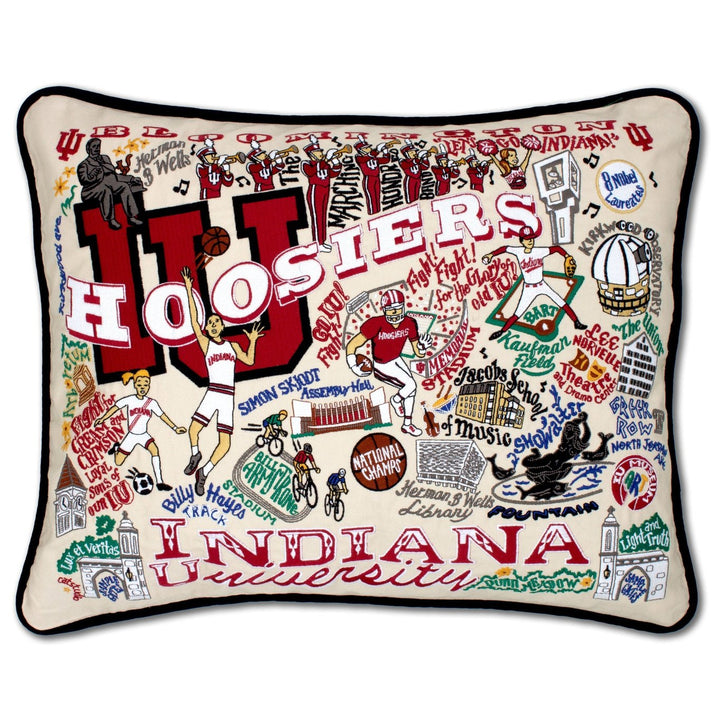 Indiana University Collegiate Embroidered Pillow - Something Splendid Co.