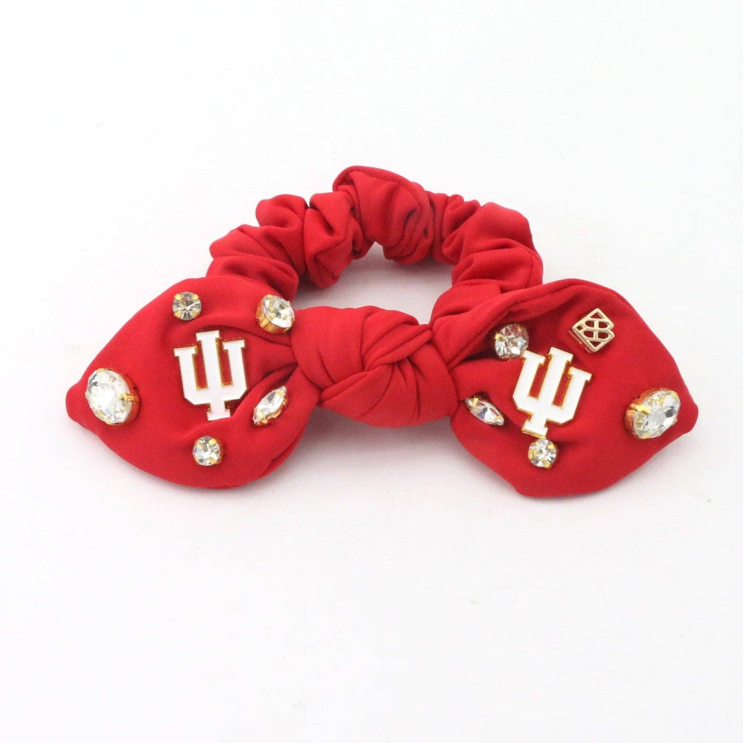 Indiana University Crimson Logo Bow Scrunchie PRE - ORDER - Something Splendid Co.