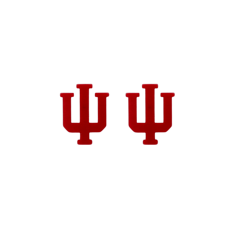 Indiana University Crimson Logo Stud Earrings - Something Splendid Co.