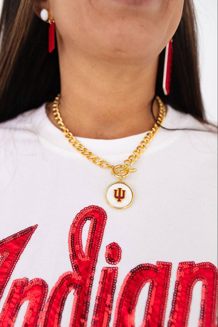Indiana University Logo Necklace - Something Splendid Co.