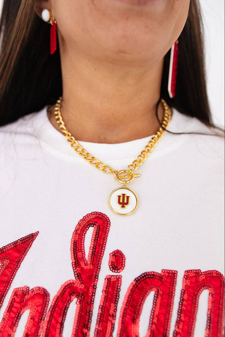 Indiana University Logo Necklace - Something Splendid Co.