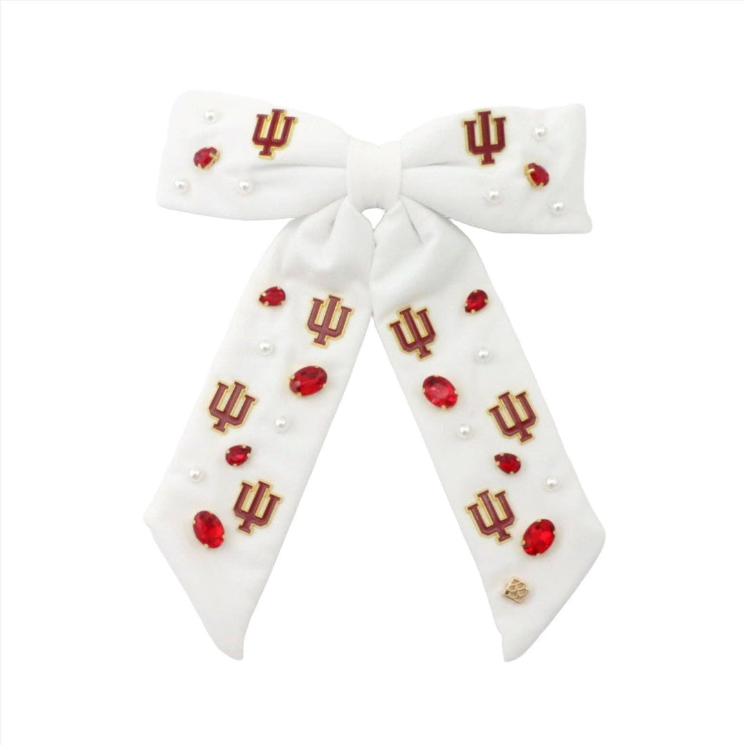 Indiana University White Bow Barrette - Something Splendid Co.