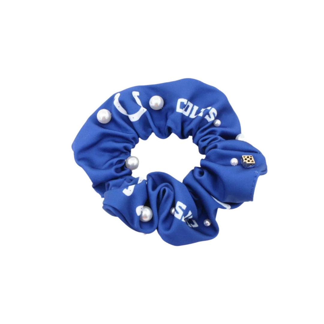 Indianapolis Colts White and Blue Dual Scrunchie - Something Splendid Co.
