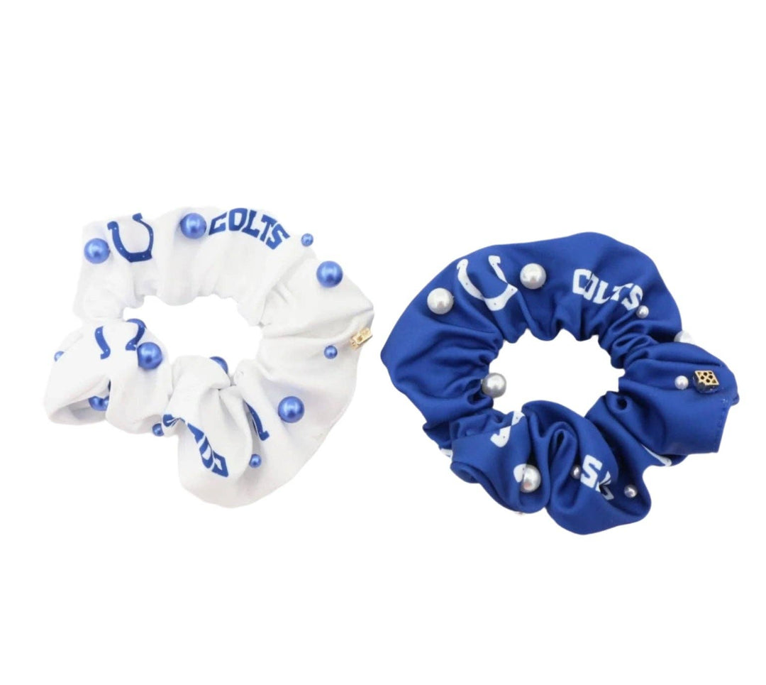 Indianapolis Colts White and Blue Dual Scrunchie - Something Splendid Co.