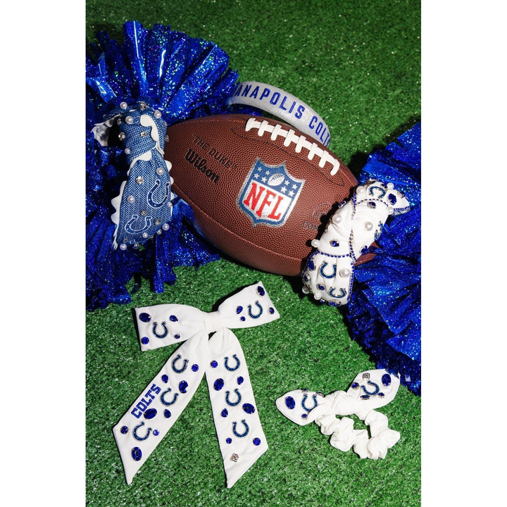 Indianapolis Colts White Bow Barrette - Something Splendid Co.