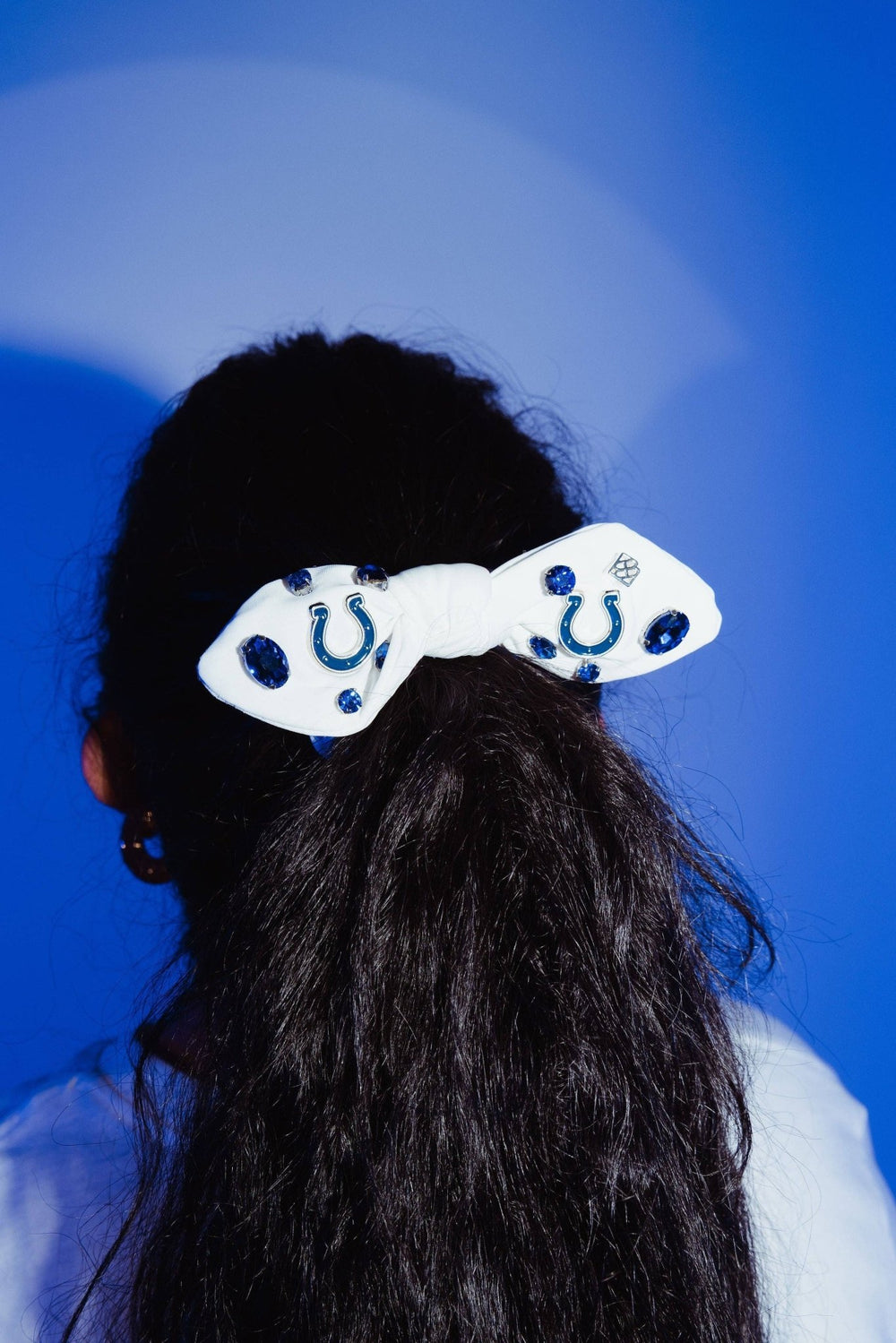 Indianapolis Colts White Logo Bow Scrunchie - Something Splendid Co.