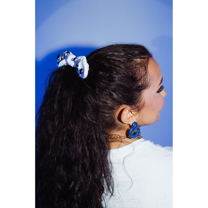 Indianapolis Colts White Logo Bow Scrunchie - Something Splendid Co.