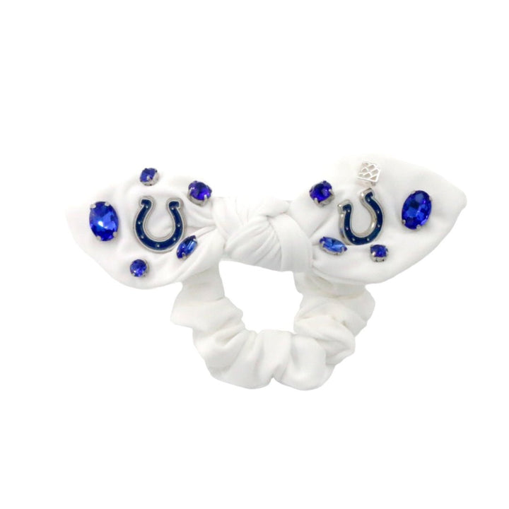 Indianapolis Colts White Logo Bow Scrunchie - Something Splendid Co.