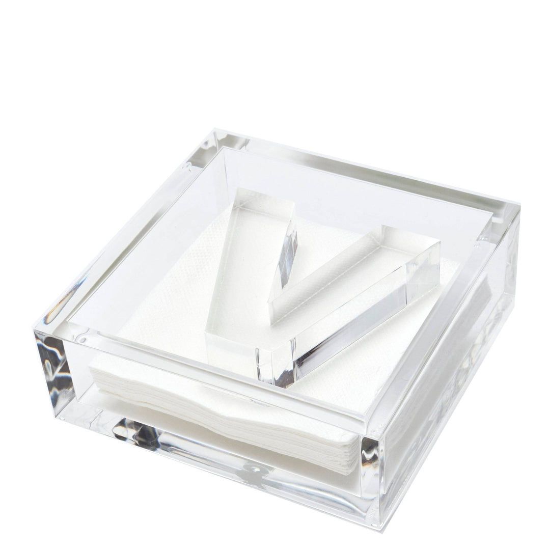 Initial Acrylic Cocktail Napkin Holder - Something Splendid Co.