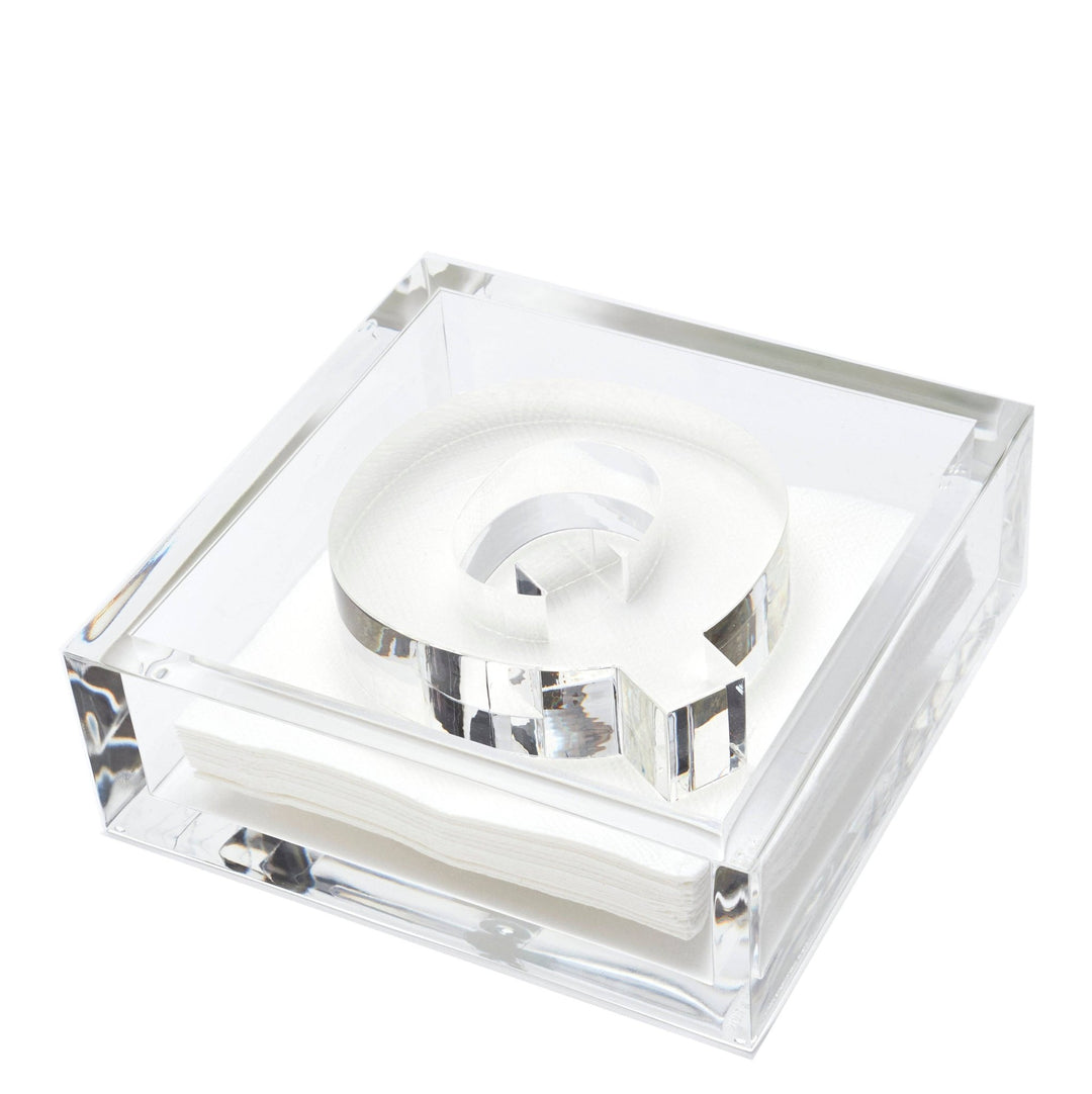 Initial Acrylic Cocktail Napkin Holder - Something Splendid Co.
