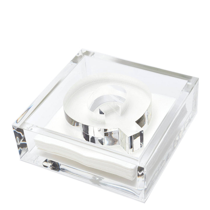 Initial Acrylic Cocktail Napkin Holder - Something Splendid Co.