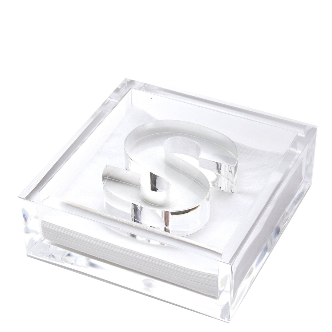 Initial Acrylic Cocktail Napkin Holder - Something Splendid Co.