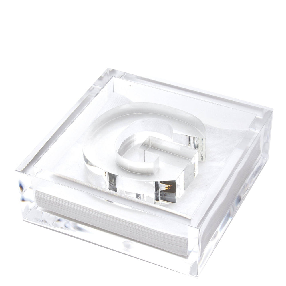 Initial Acrylic Cocktail Napkin Holder - Something Splendid Co.