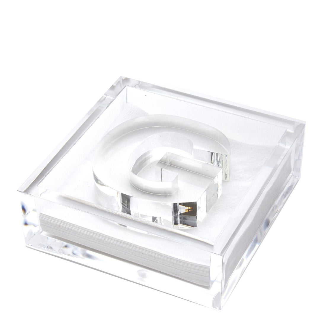 Initial Acrylic Cocktail Napkin Holder - Something Splendid Co.