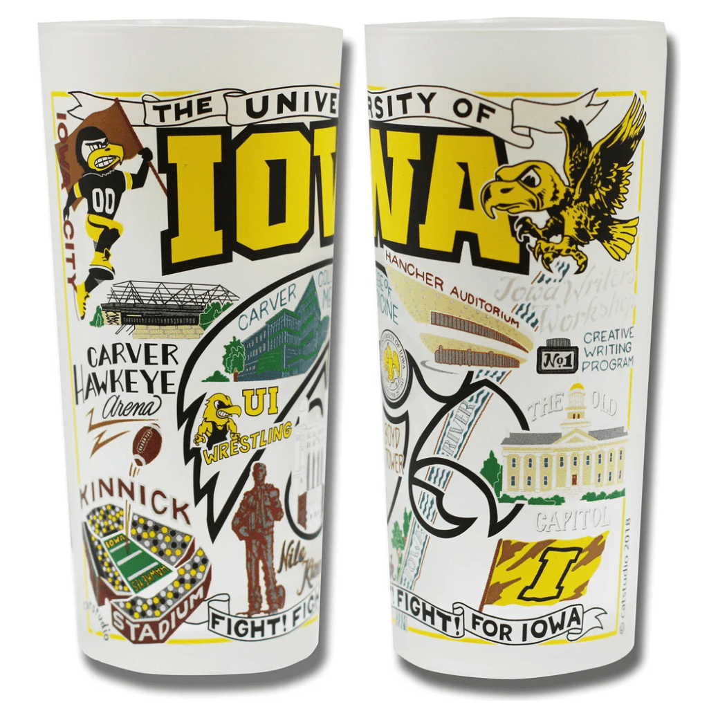 Iowa, University of Collegiate Drinking Glass - Something Splendid Co.