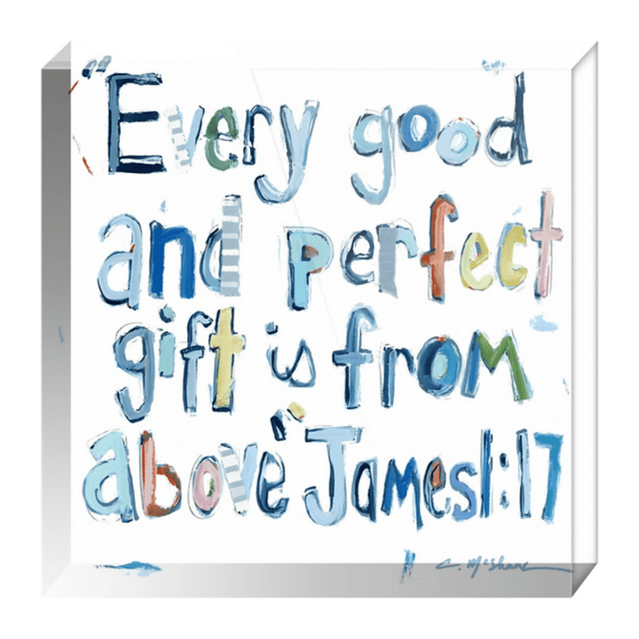 "James 1:17" acrylic blocks WHOLESALE: More blues - Something Splendid Co.