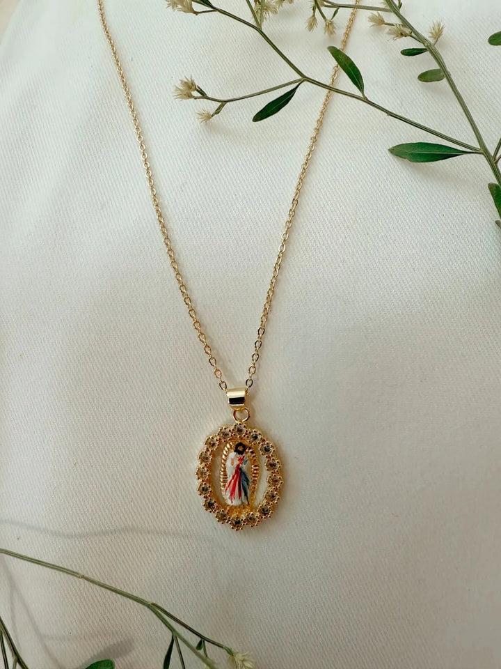 Jesus In Divine Mercy Necklace - Something Splendid Co.