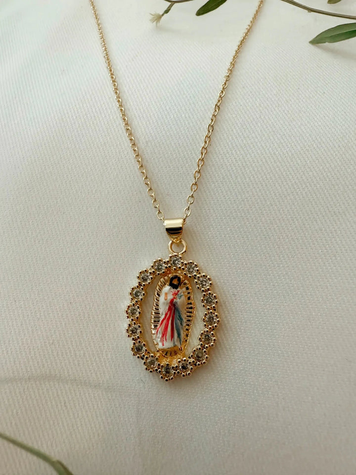 Jesus In Divine Mercy Necklace - Something Splendid Co.