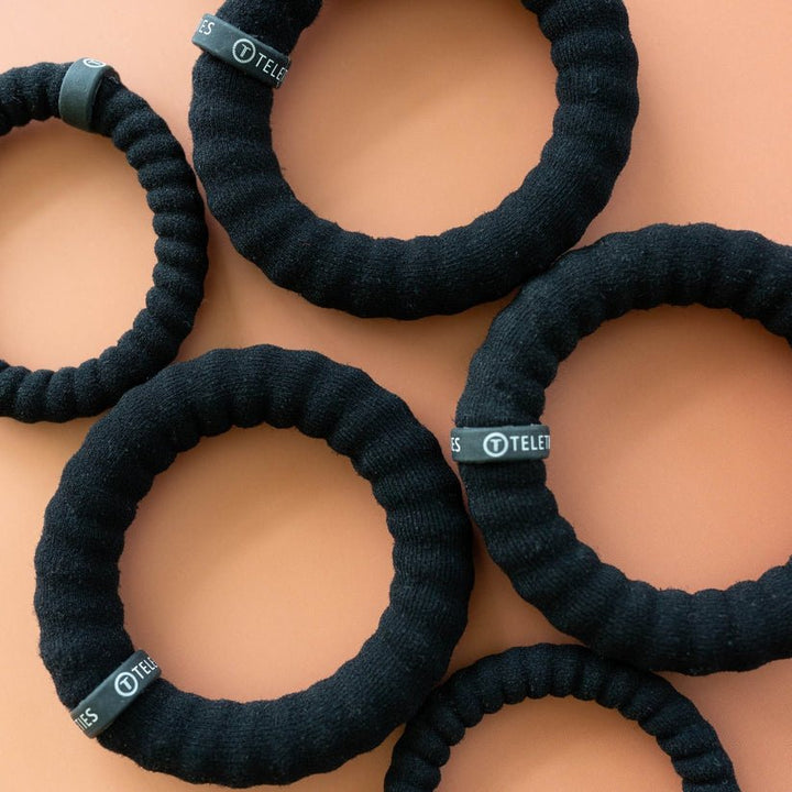 Jet Black Large Nylon Hair Ties - Something Splendid Co.