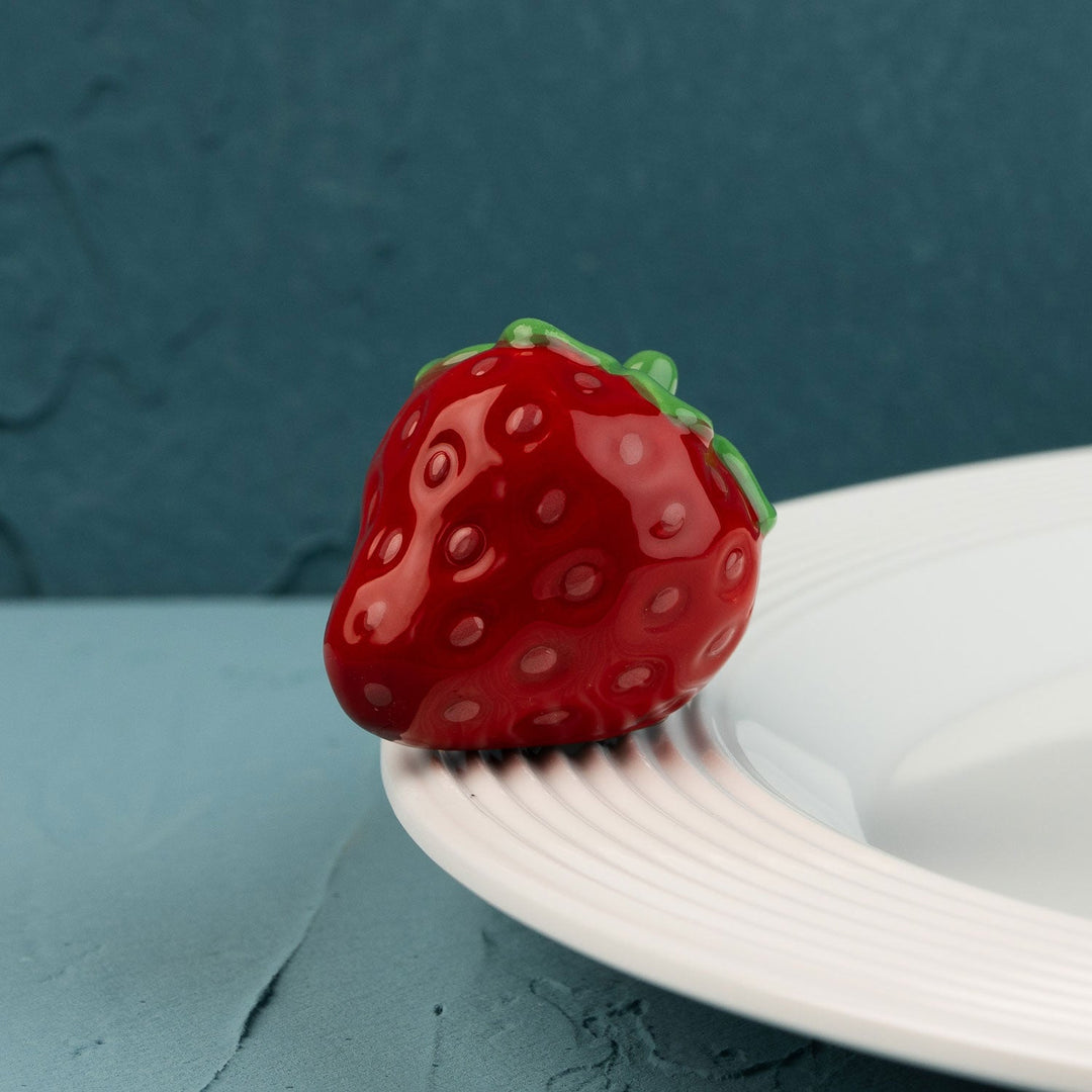 Juicy Fruit Mini by Nora Fleming — hand-painted ceramic ripe red strawberry