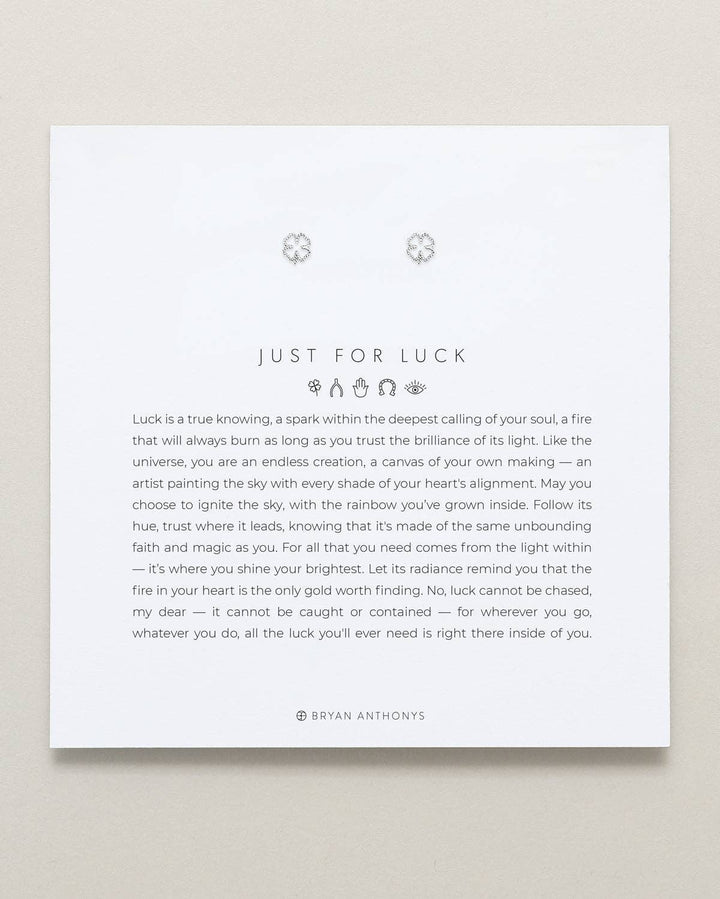 Just For Luck Silver Clover Earrings - Something Splendid Co.