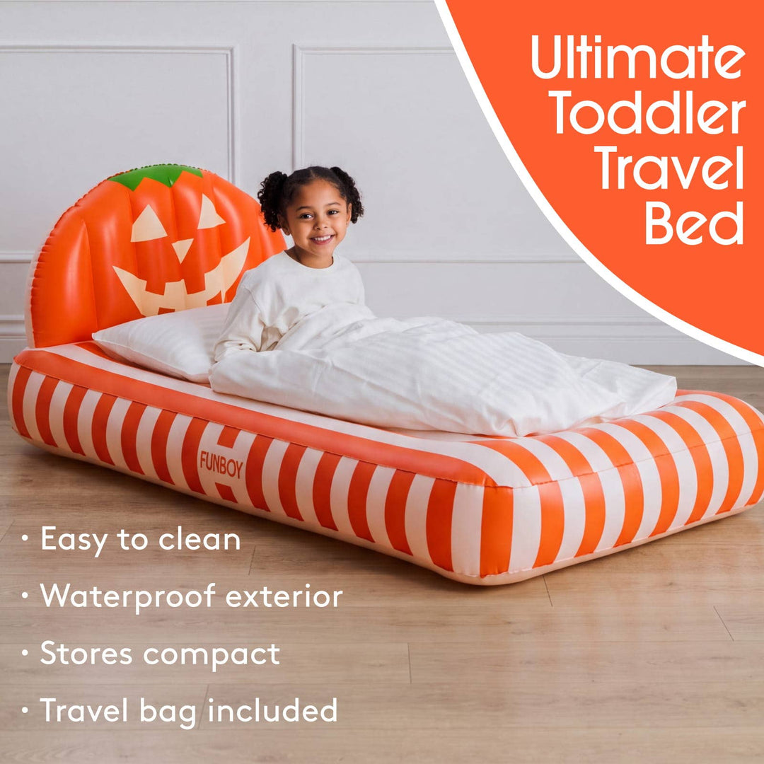Kids Sleepover Bed - Halloween Pumpkin Air Mattress - Something Splendid Co.