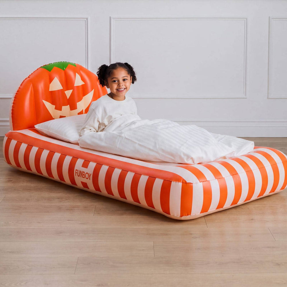 Kids Sleepover Bed - Halloween Pumpkin Air Mattress - Something Splendid Co.