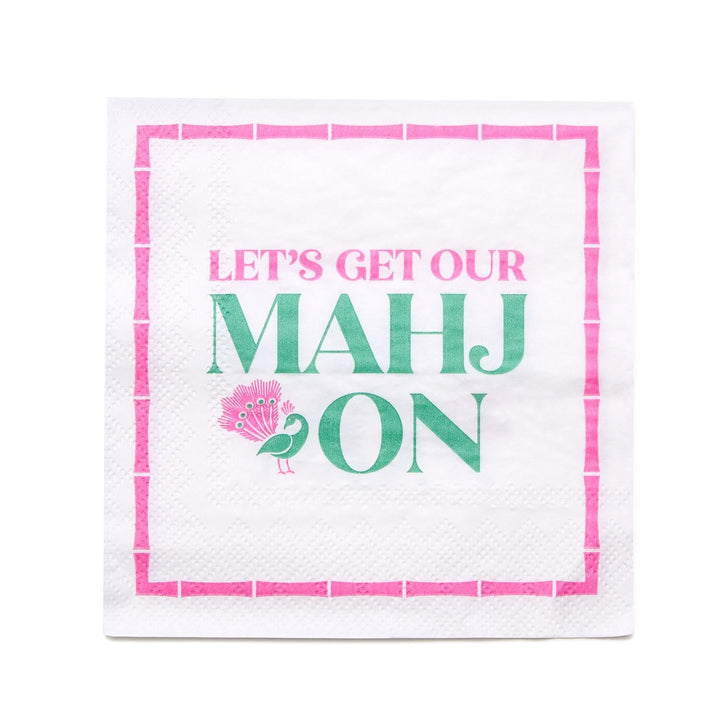 Let's Mahj On 3 - Ply Paper Cocktail Napkins - Something Splendid Co.