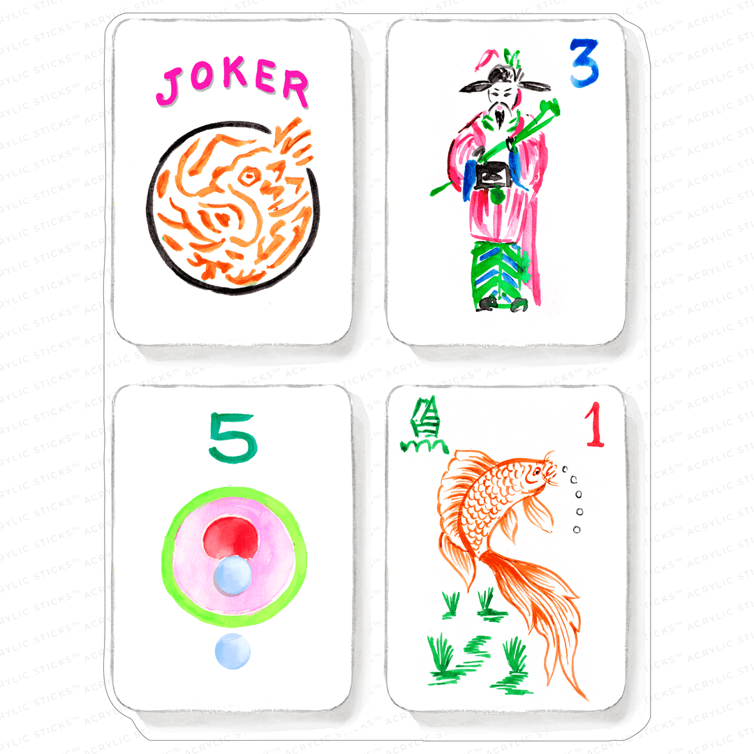 LET'S PLAY MAHJONG ACRYLIC CHARCUTERIE & SNACK BOARD - Something Splendid Co.