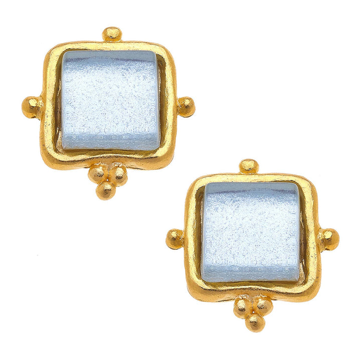 Madeline White French Glass Studs - Something Splendid Co.